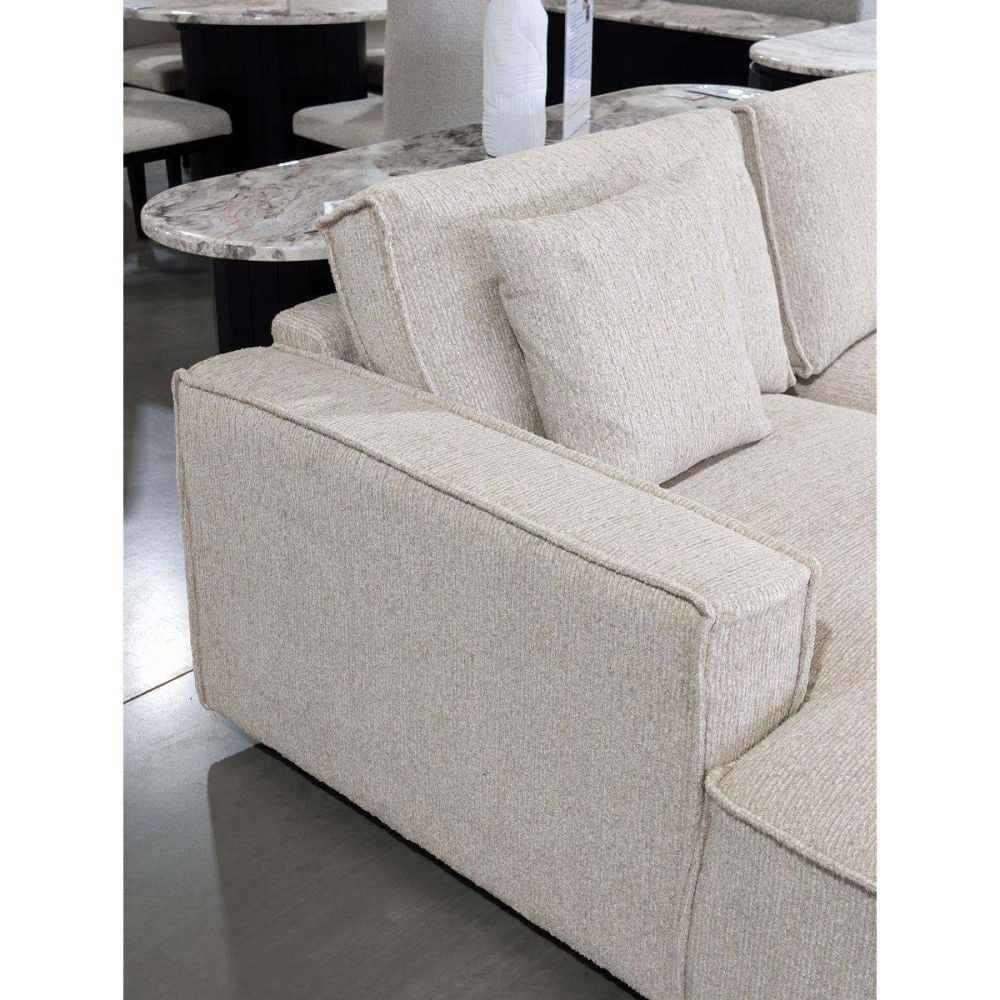 Solano 6 Seater Corner Lounge With LAF Chaise - Cobblestone Fabric