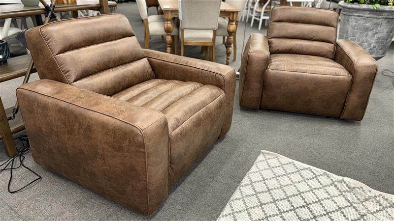 Clearance - Chelsea Electric Recliner Armchairs - Saddle - Each Sold Separate