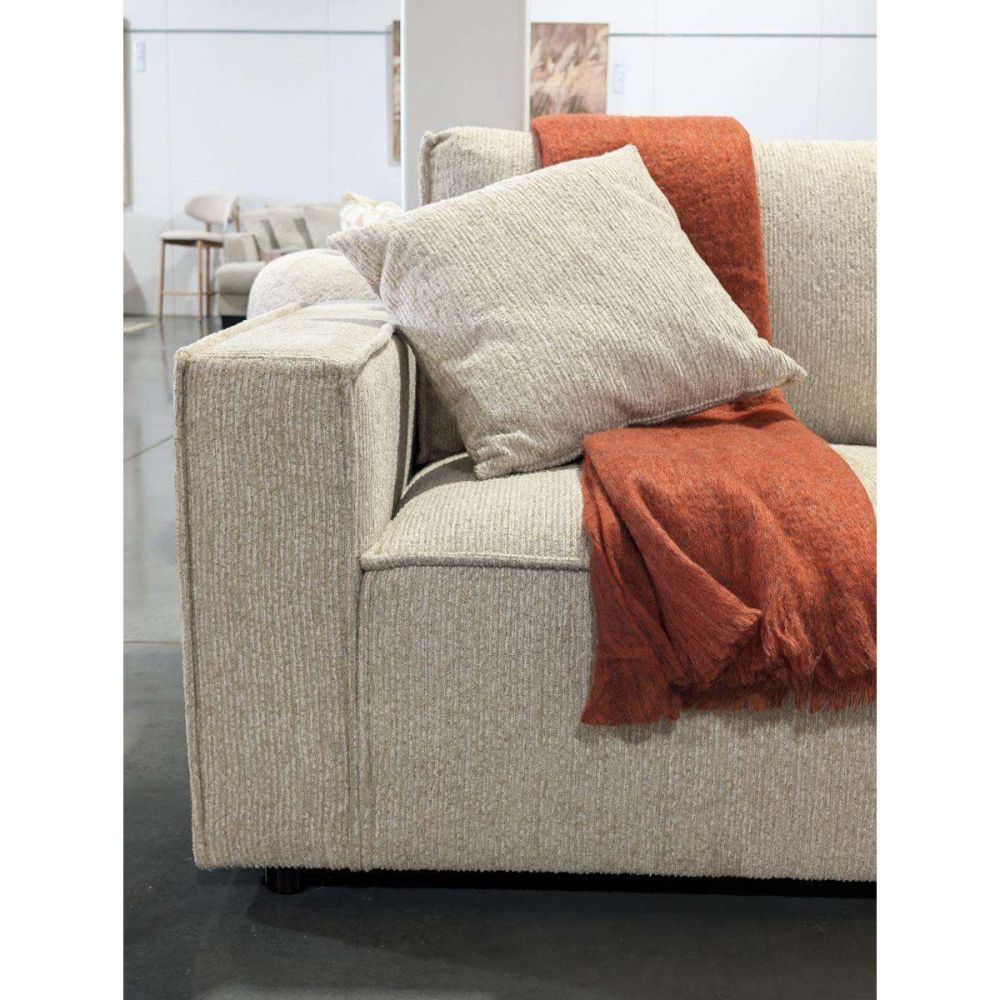 Solano 6 Seater Corner Lounge With RAF Chaise - Cobblestone Fabric