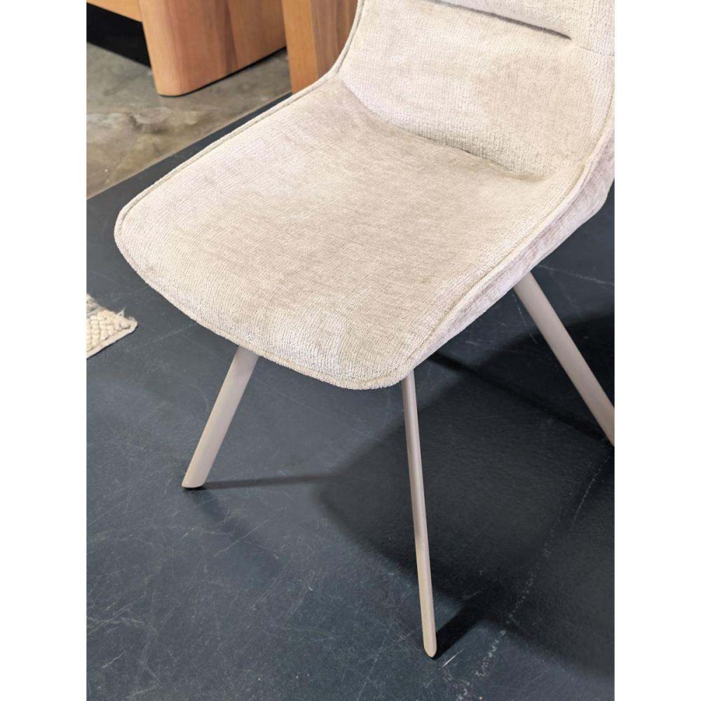 Polly Dining Chair - Grey Fabric - Taupe Leg