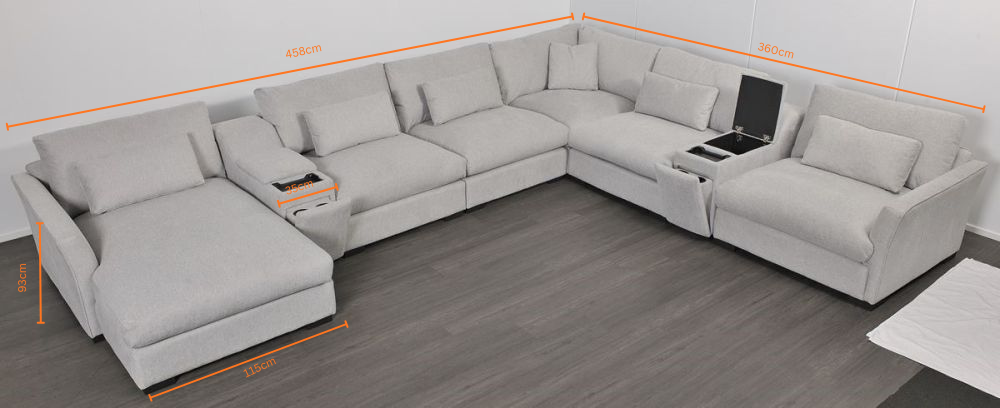 Matrix 6 Seater Corner Lounge With LAF Chaise - Cloud