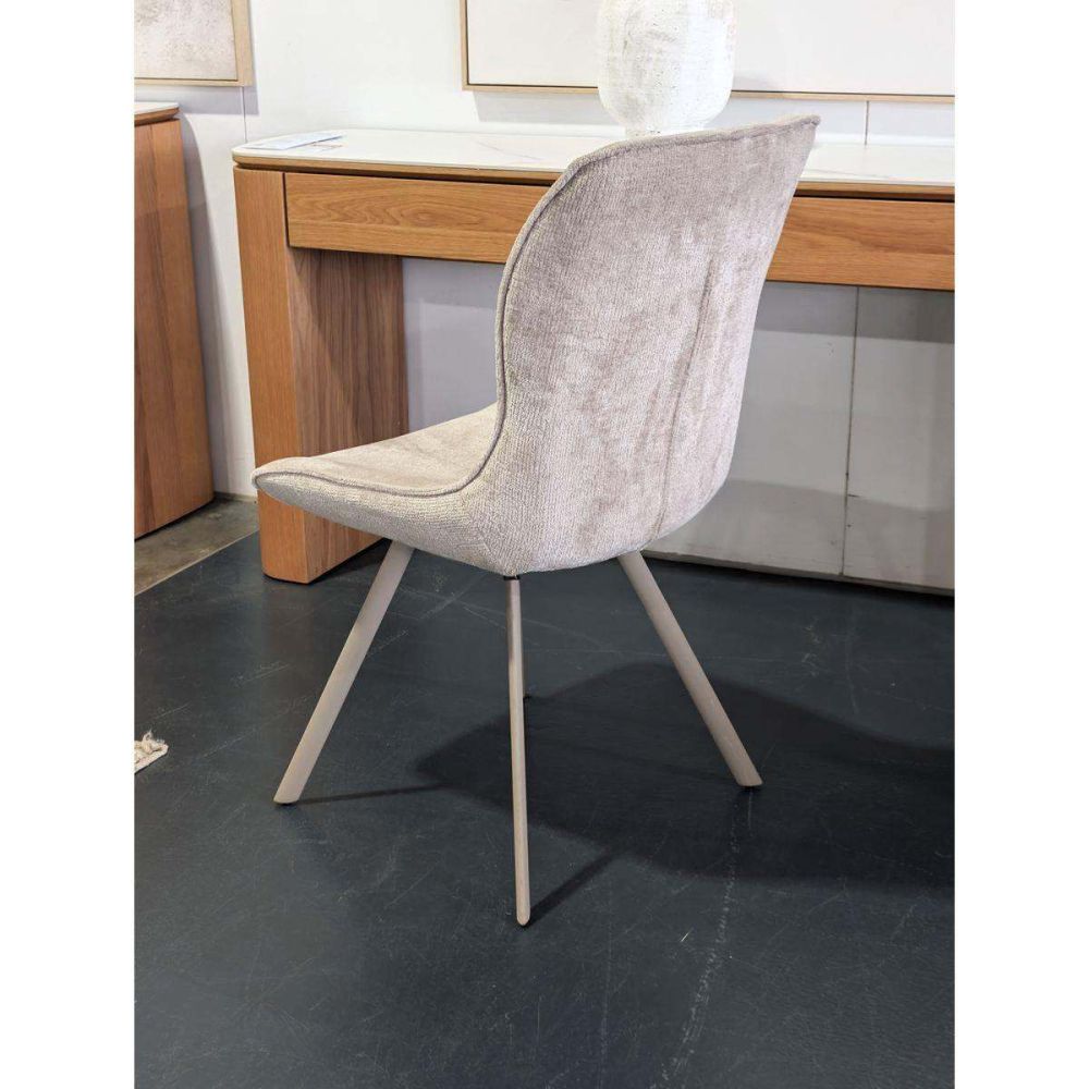 Polly Dining Chair - Grey Fabric - Taupe Leg