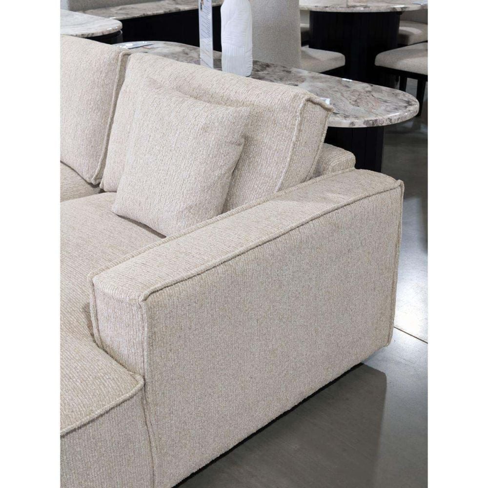 Solano 6 Seater Corner Lounge With RAF Chaise - Cobblestone Fabric
