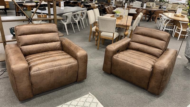 Clearance - Chelsea Electric Recliner Armchairs - Saddle - Each Sold Separate