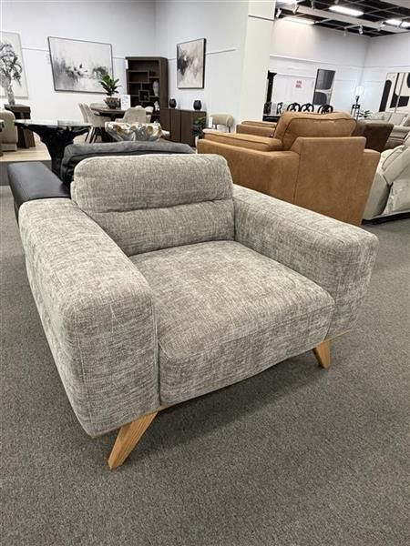 Clearance - Matera Armchair Storm Fabric - Natural Leg