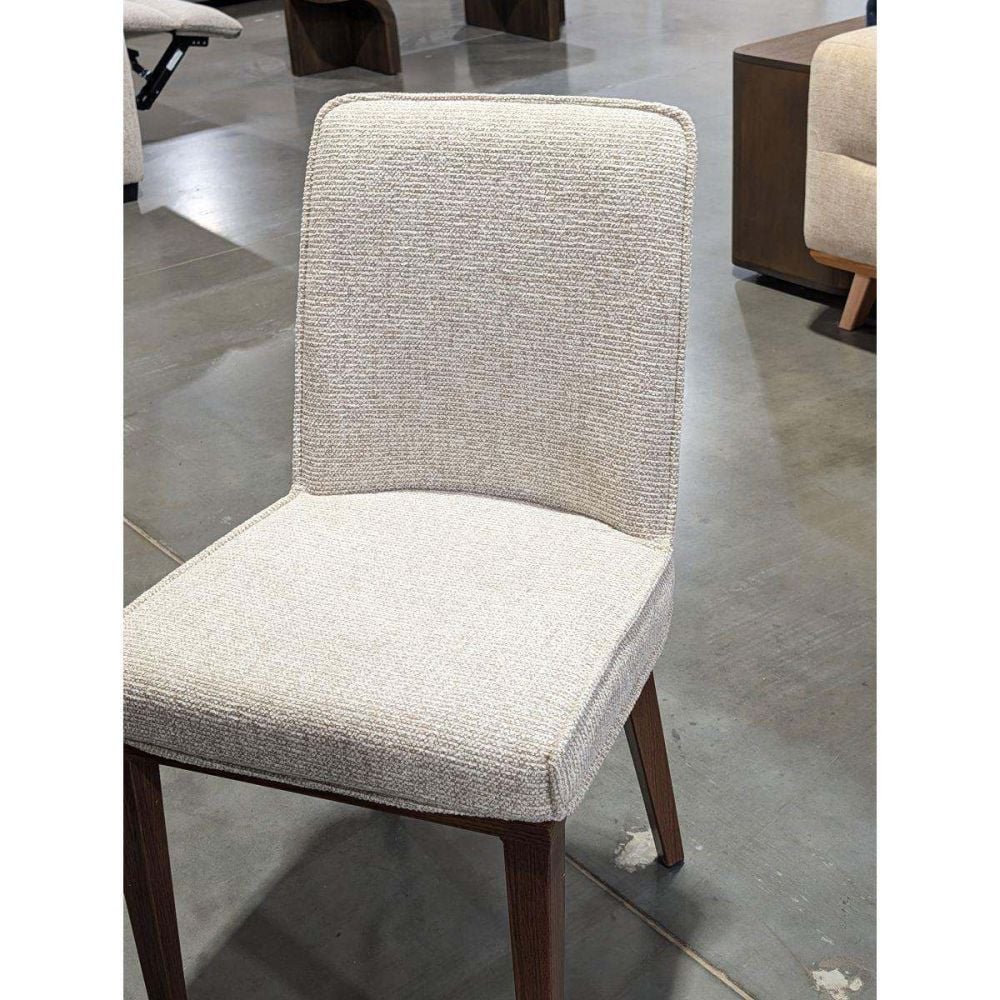 Tennant Creek Dining Chair - Linen - Walnut Leg