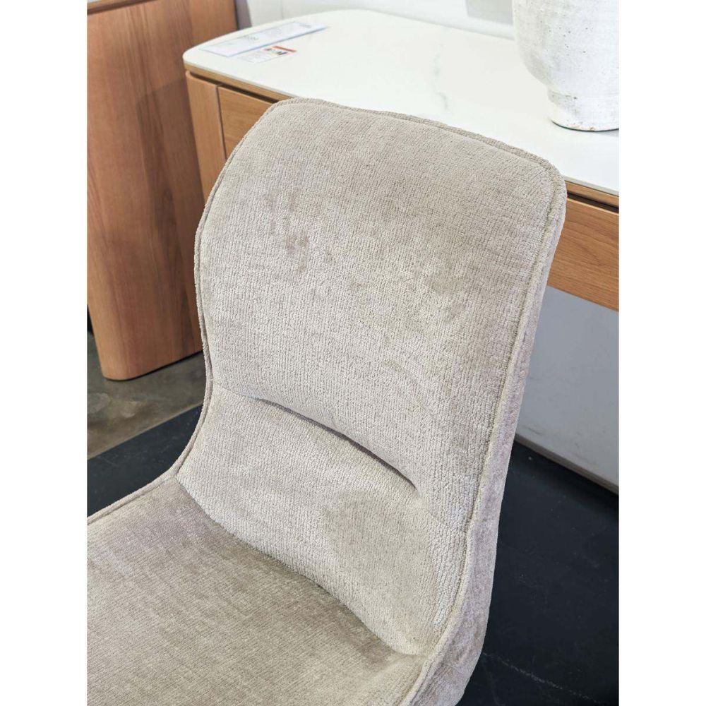 Polly Dining Chair - Grey Fabric - Taupe Leg