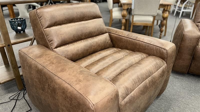 Clearance - Chelsea Electric Recliner Armchairs - Saddle - Each Sold Separate