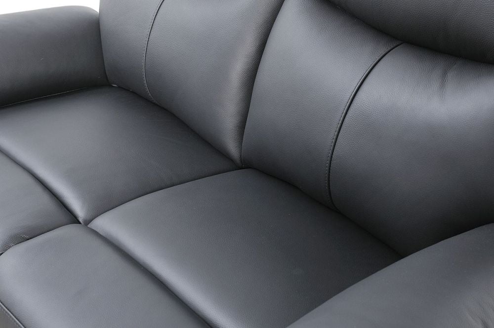 Cairo 3 Seater + 2 Armchair Recliners - Black Leather