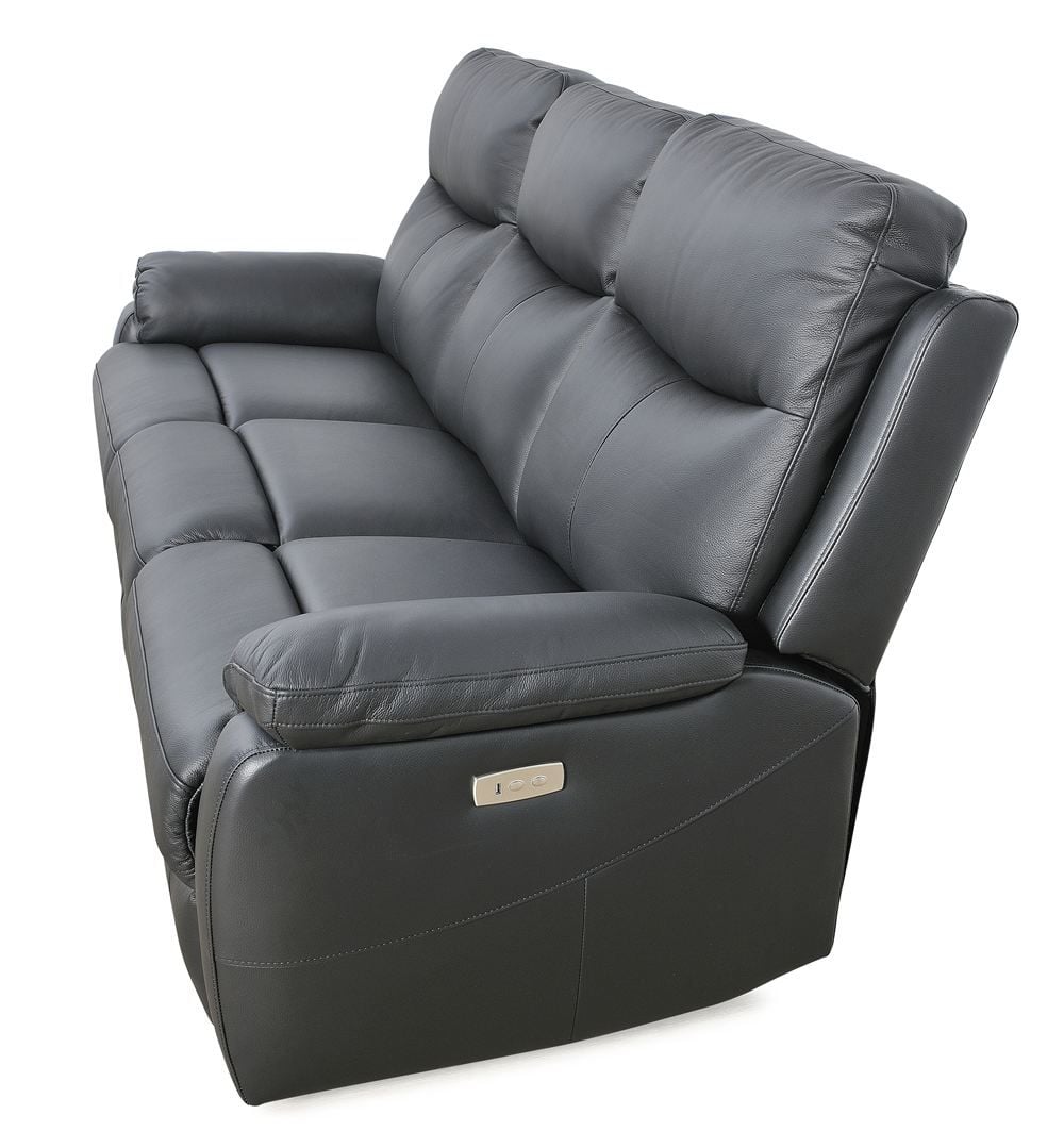 Cairo 3 Seater + 2 Armchair Electric Recliners - Black Leather