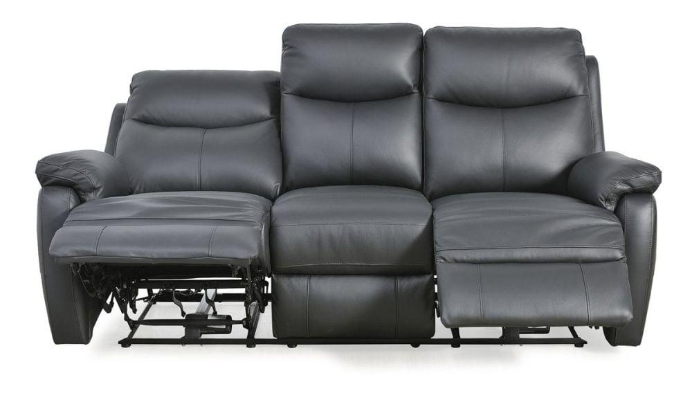 Cairo 3 Seater + 2 Armchair Electric Recliners - Black Leather