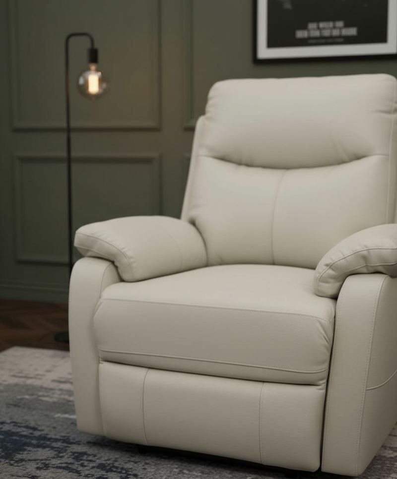 Cairo 2 Seater + 2 Armchair Electric Recliners - Light Grey Leather