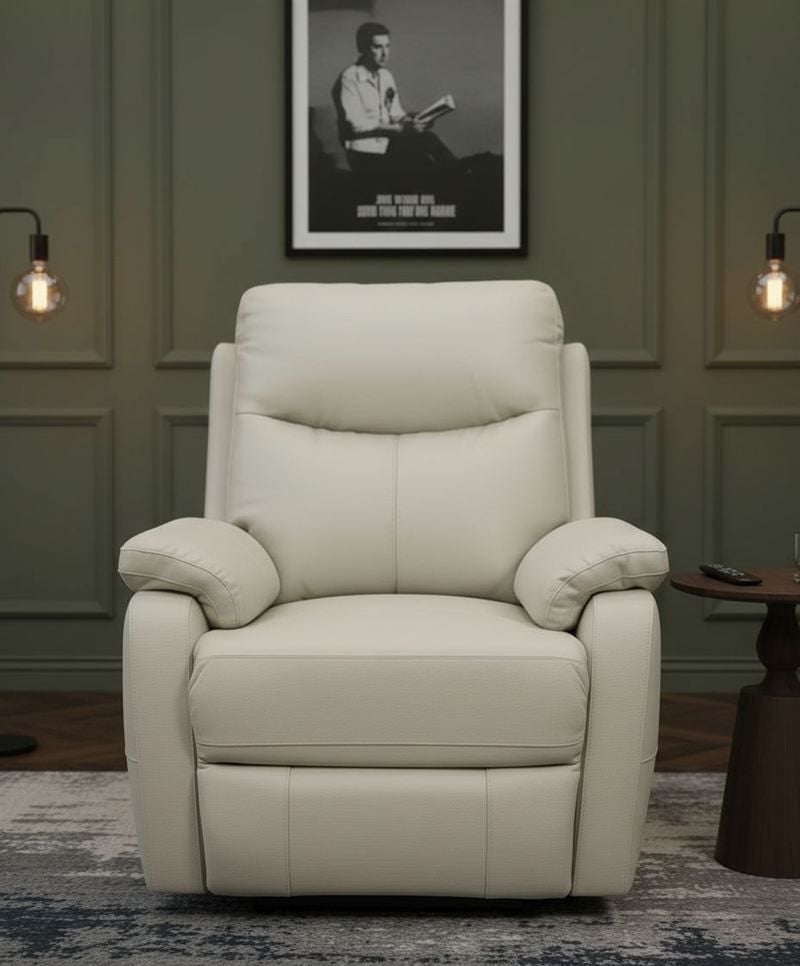 Cairo 2 Seater + 2 Armchair Electric Recliners - Light Grey Leather