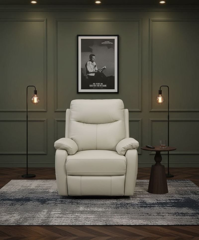 Cairo 2 Seater + 2 Armchair Electric Recliners - Light Grey Leather