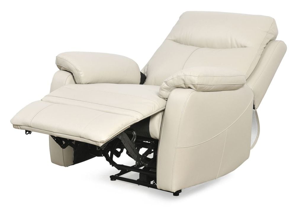 Cairo 2 Seater + 2 Armchair Electric Recliners - Light Grey Leather