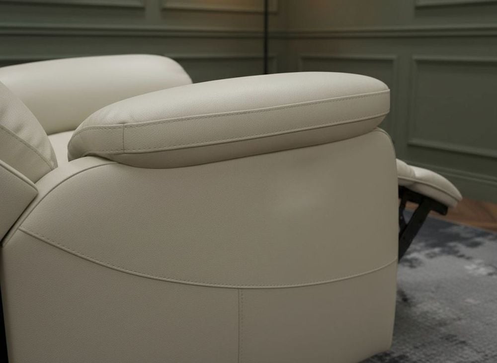 Cairo 2 Seater + 2 Armchair Electric Recliners - Light Grey Leather