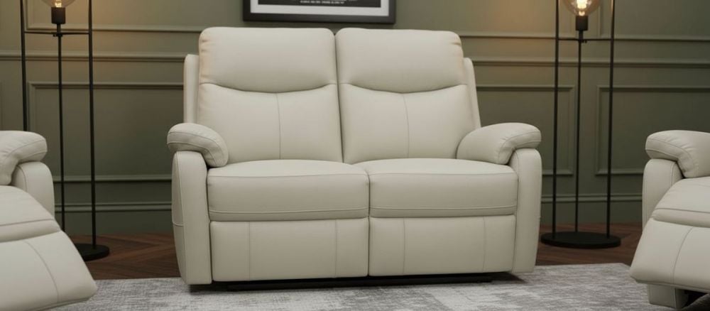 Cairo 2 Seater + 2 Armchair Electric Recliners - Light Grey Leather
