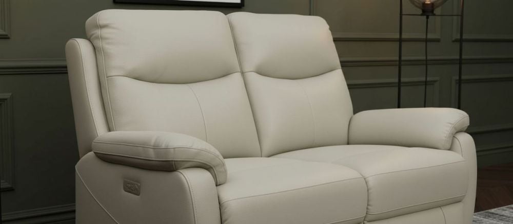 Cairo 2 Seater + 2 Armchair Electric Recliners - Light Grey Leather