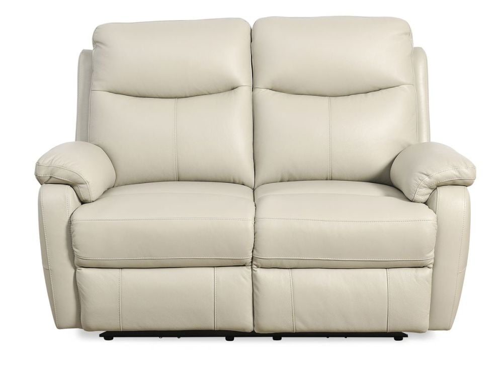Cairo 2 Seater + 2 Armchair Electric Recliners - Light Grey Leather