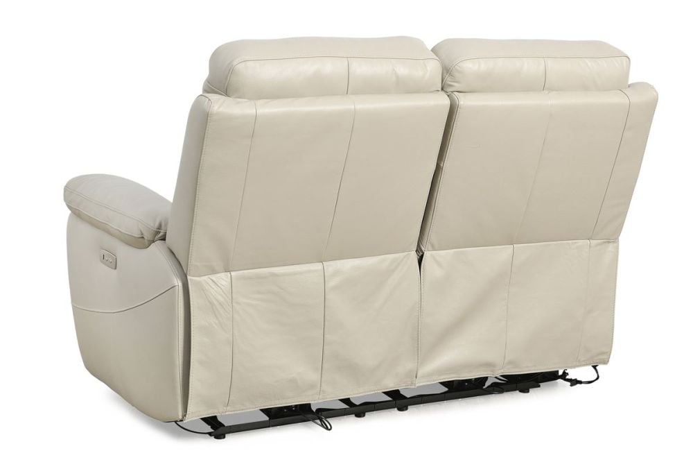 Cairo 2 Seater + 2 Armchair Electric Recliners - Light Grey Leather