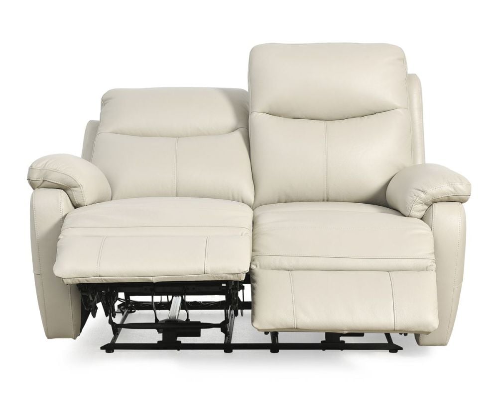 Cairo 2 Seater + 2 Armchair Electric Recliners - Light Grey Leather