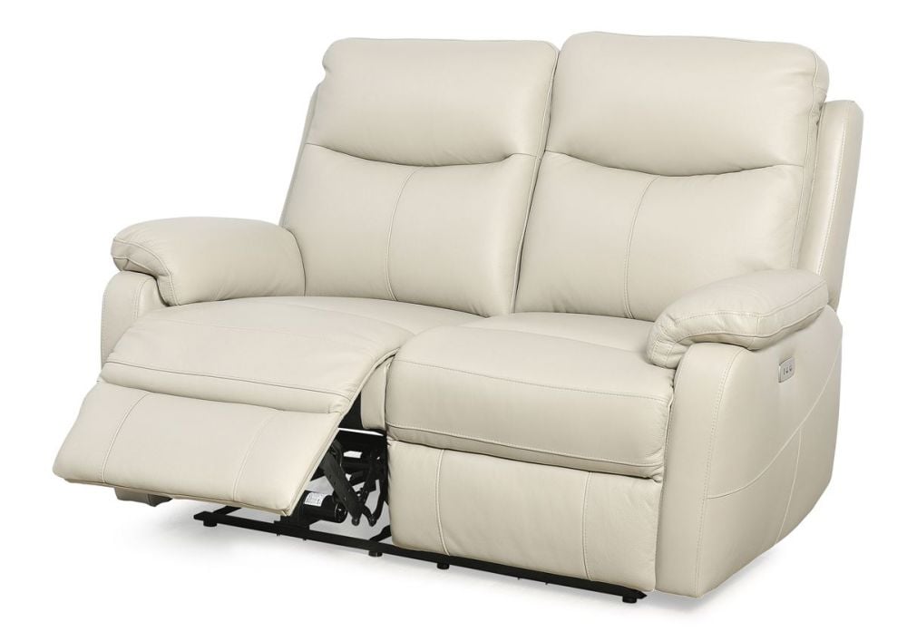 Cairo 2 Seater + 2 Armchair Electric Recliners - Light Grey Leather