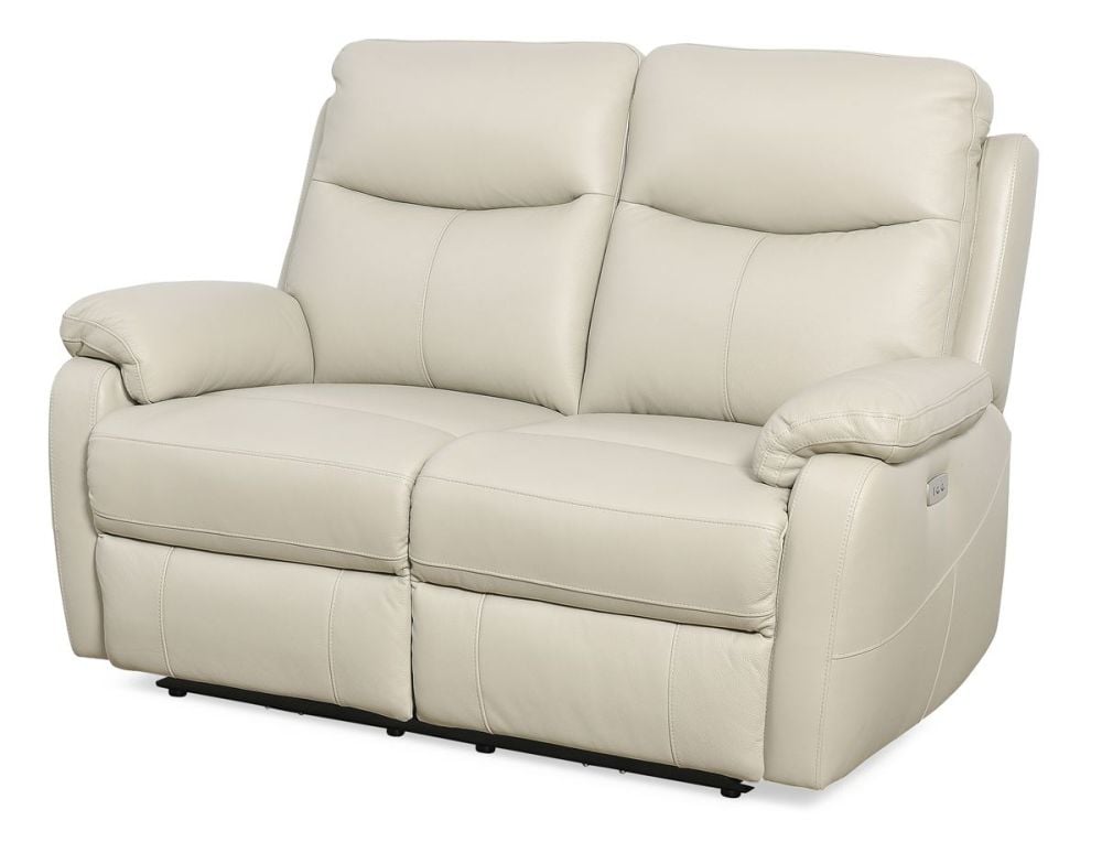 Cairo 2 Seater + 2 Armchair Electric Recliners - Light Grey Leather