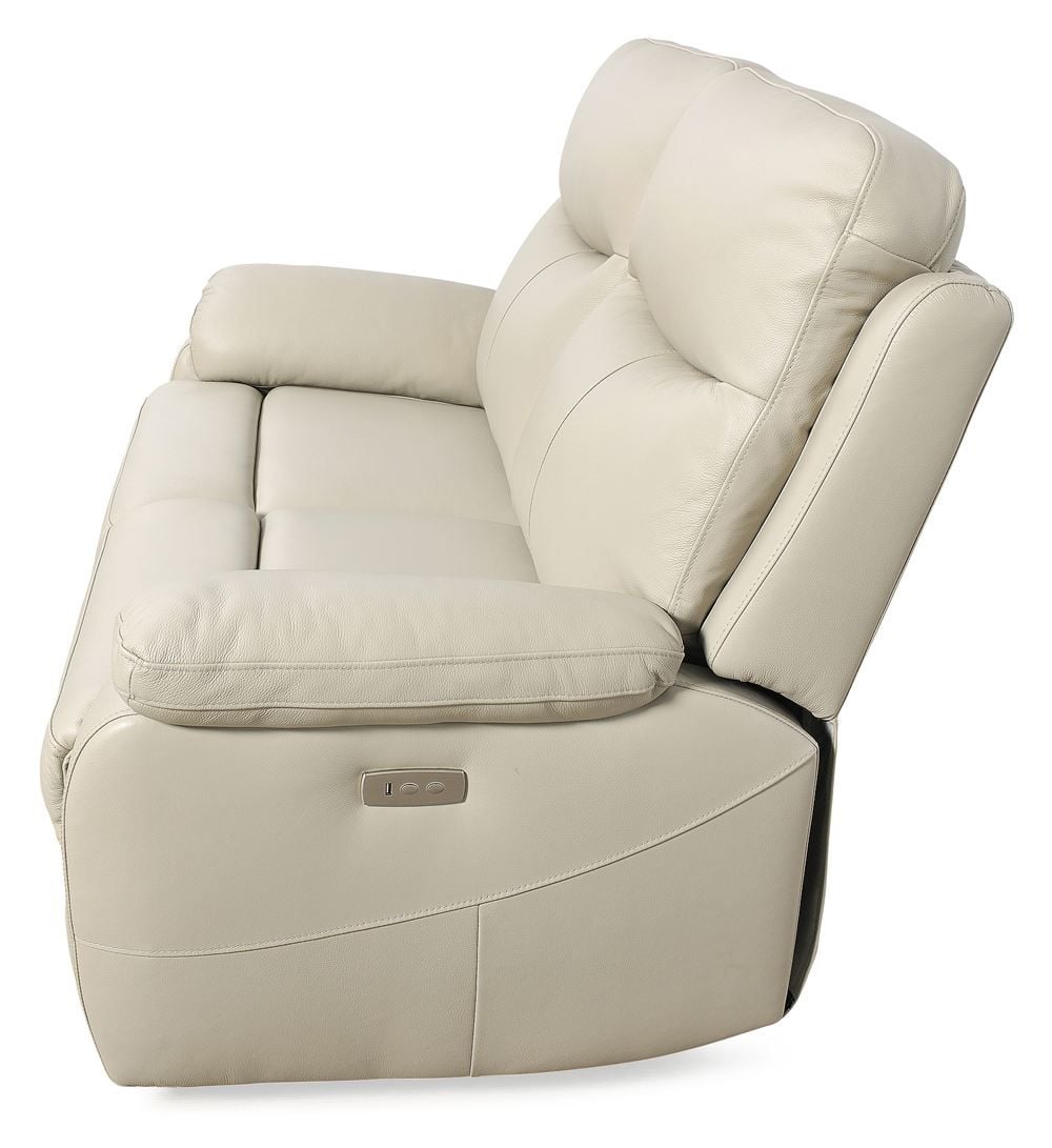 Cairo 2 Seater + 2 Armchair Electric Recliners - Light Grey Leather