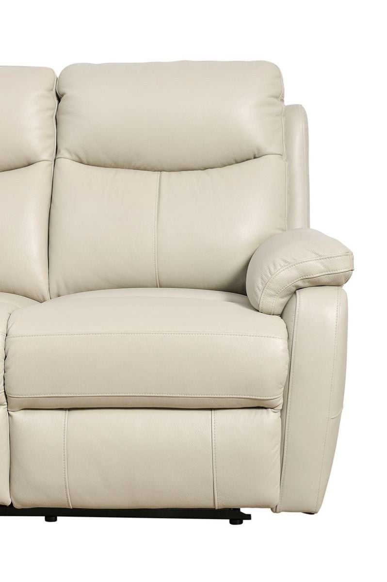 Cairo 3 Seater Manual Recliner - Light Grey Leather
