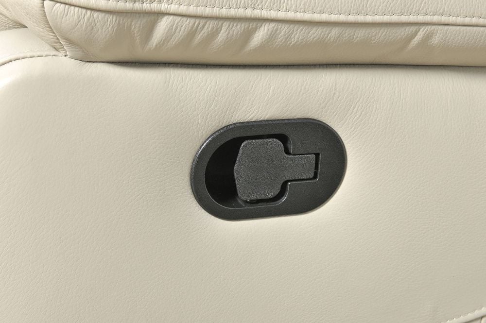 Cairo 3 Seater Manual Recliner - Light Grey Leather