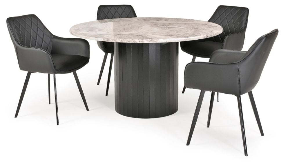 Capri 1350 Round Dining Table - Black