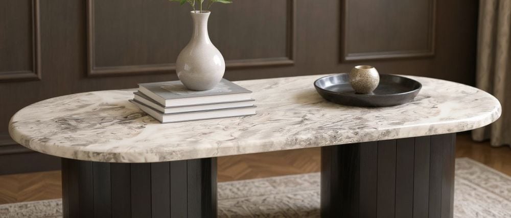 Capri 1400 Oval Coffee Table - Black