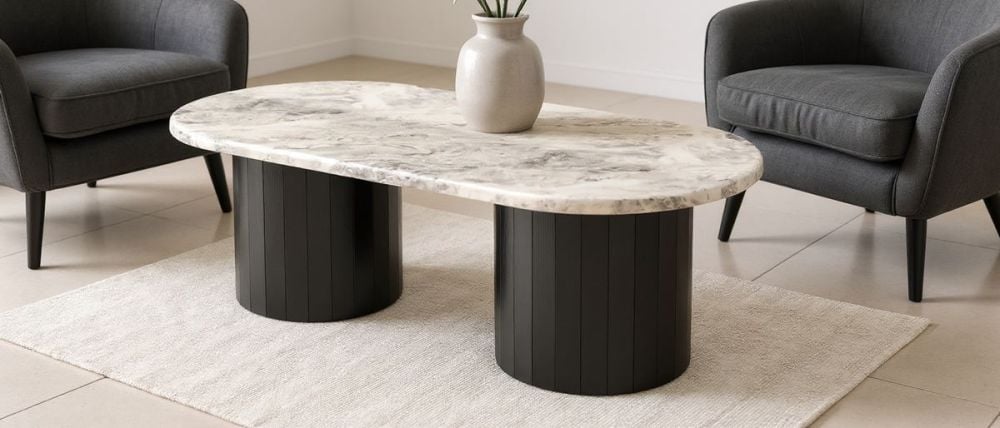 Capri 1400 Oval Coffee Table - Black