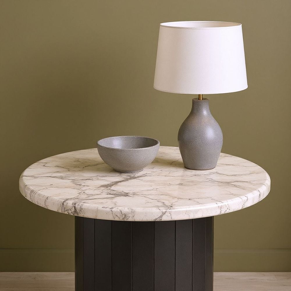Capri 600 Round Lamp Table - Black
