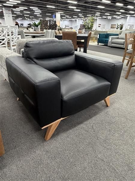 Clearance - Matera Armchair - Black Leather