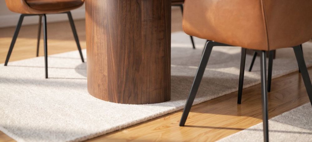 Como 2100 Dining Table - Walnut + 6 Brown Vincent Chairs