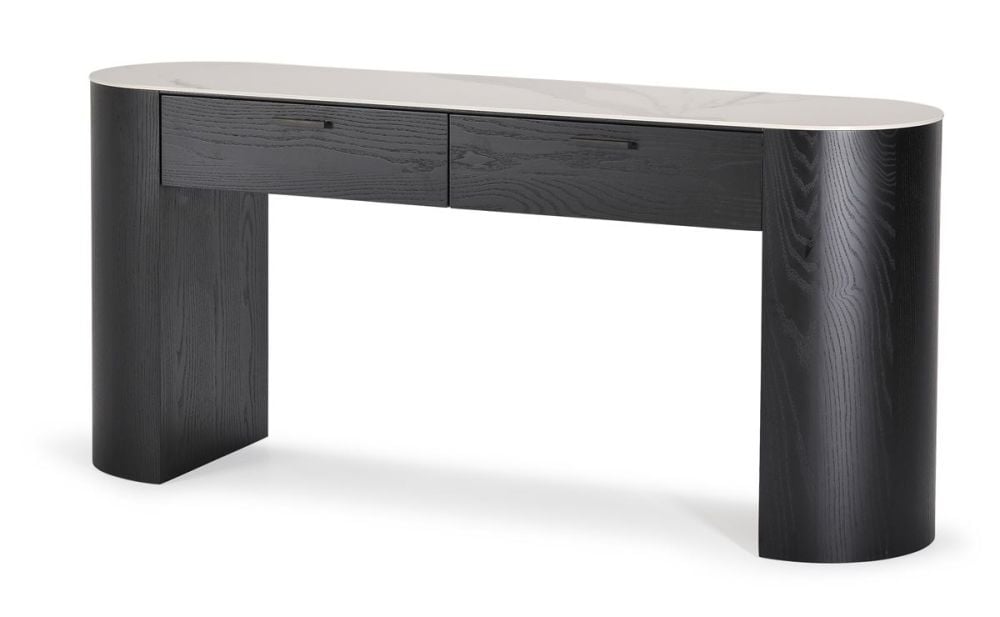 Como 2 Drawer Hall Table - Black