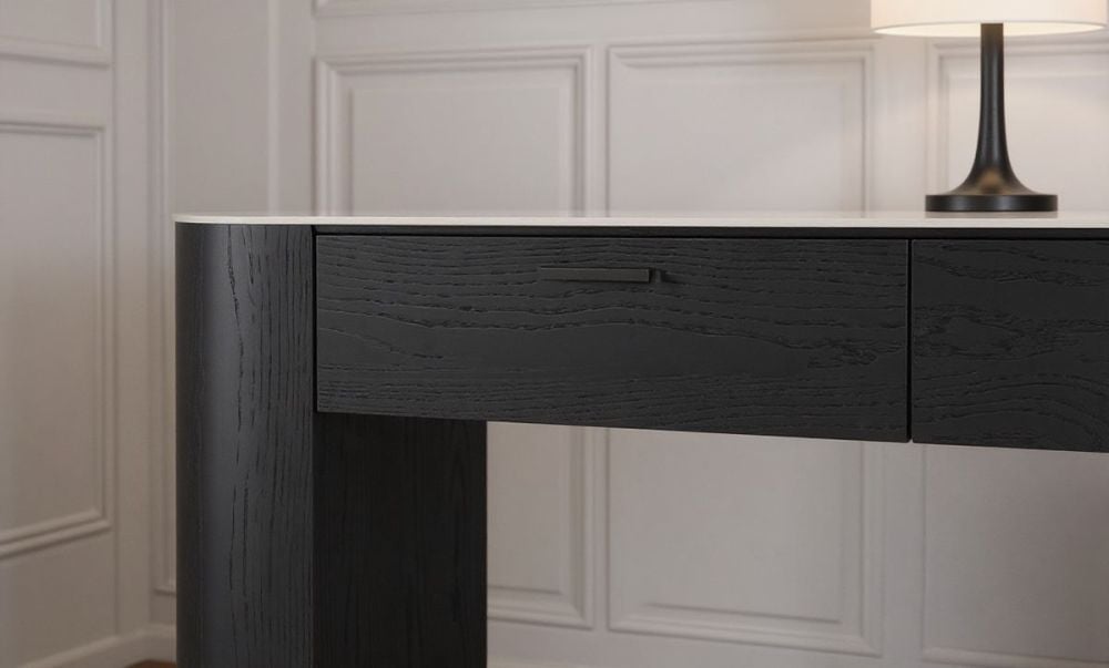 Como 2 Drawer Hall Table - Black