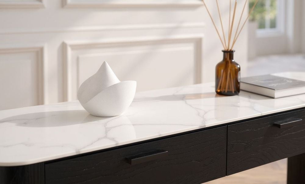 Como 2 Drawer Hall Table - Black