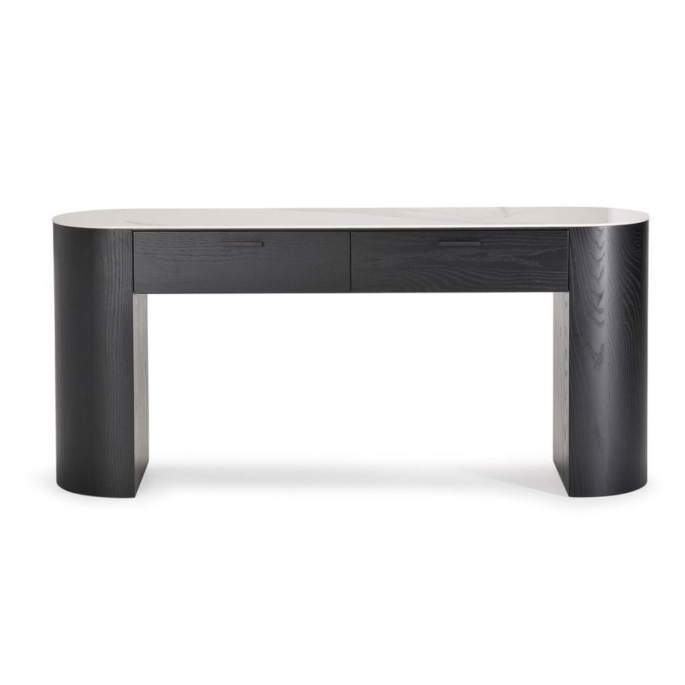 Como 2 Drawer Hall Table - Black