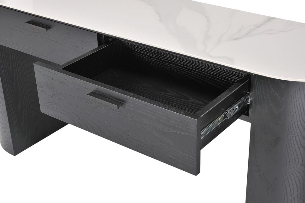 Como 2 Drawer Hall Table - Black