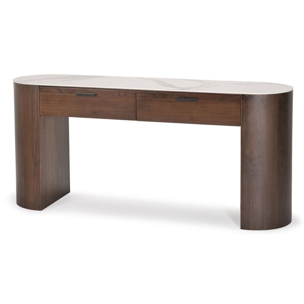 Como 2 Drawer Hall Table - Walnut