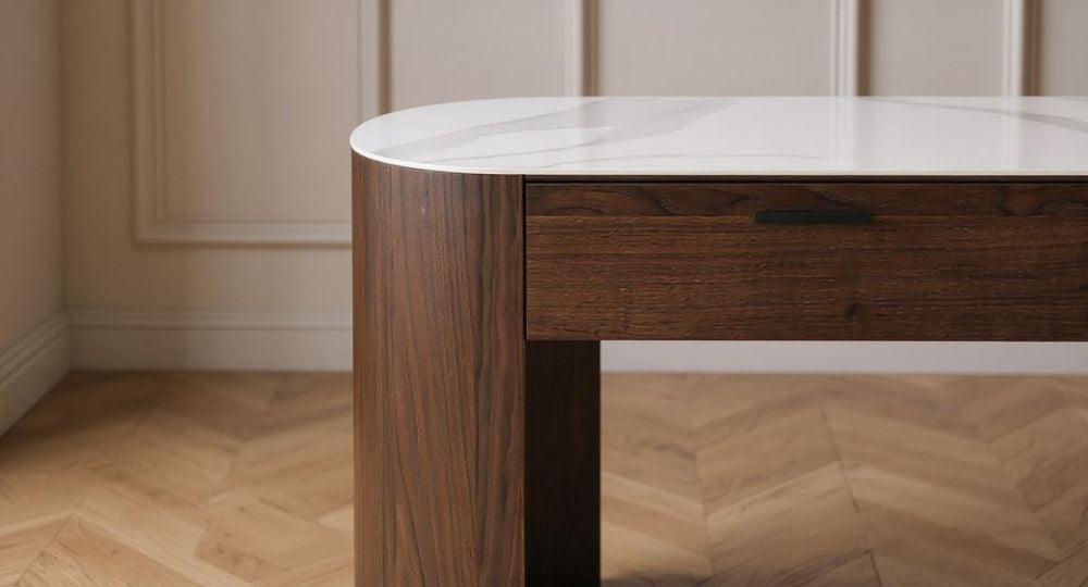 Como 2 Drawer Hall Table - Walnut