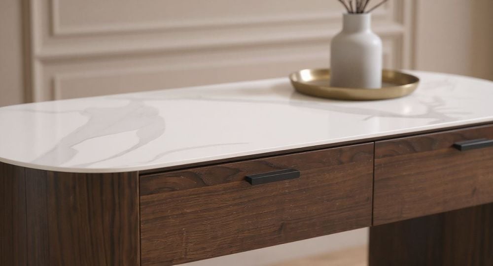 Como 2 Drawer Hall Table - Walnut