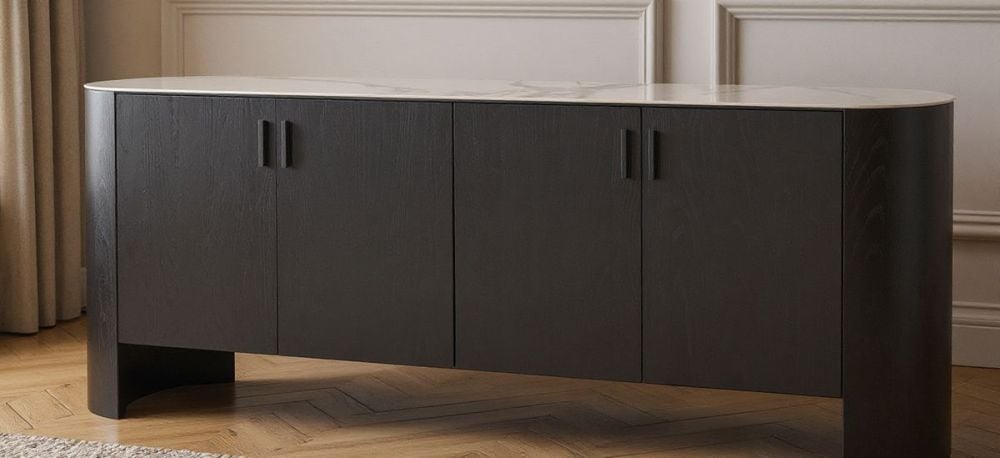 Como 4 Door Buffet - Black