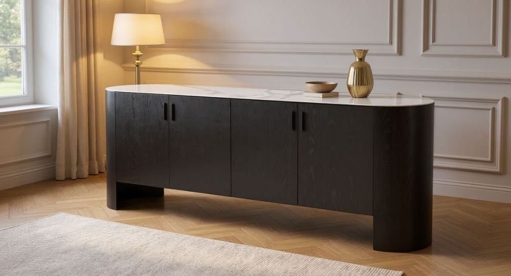 Como 4 Door Buffet - Black