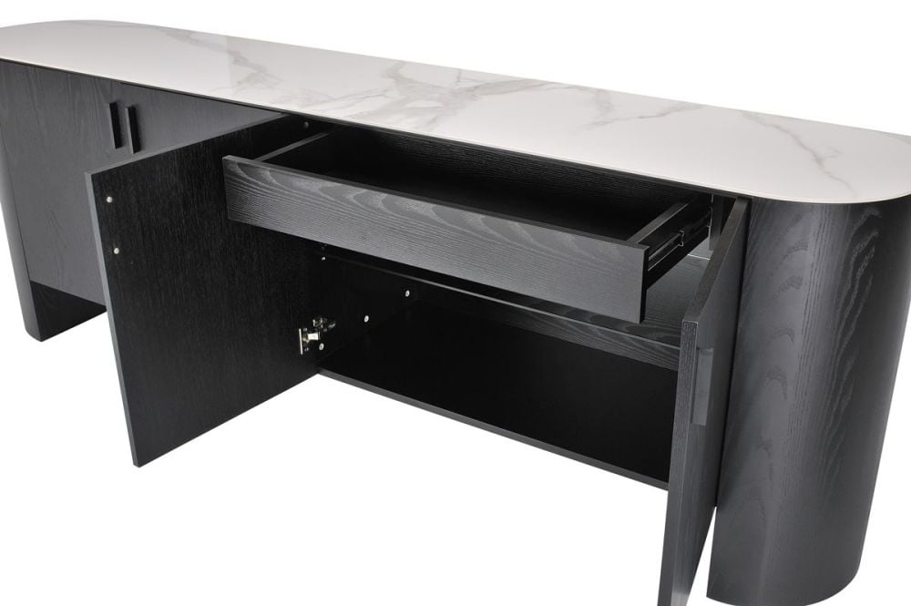Como 4 Door Buffet - Black