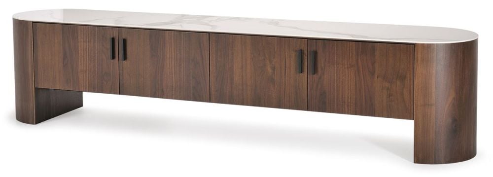 Como 4 Door Entertainment Unit - Walnut