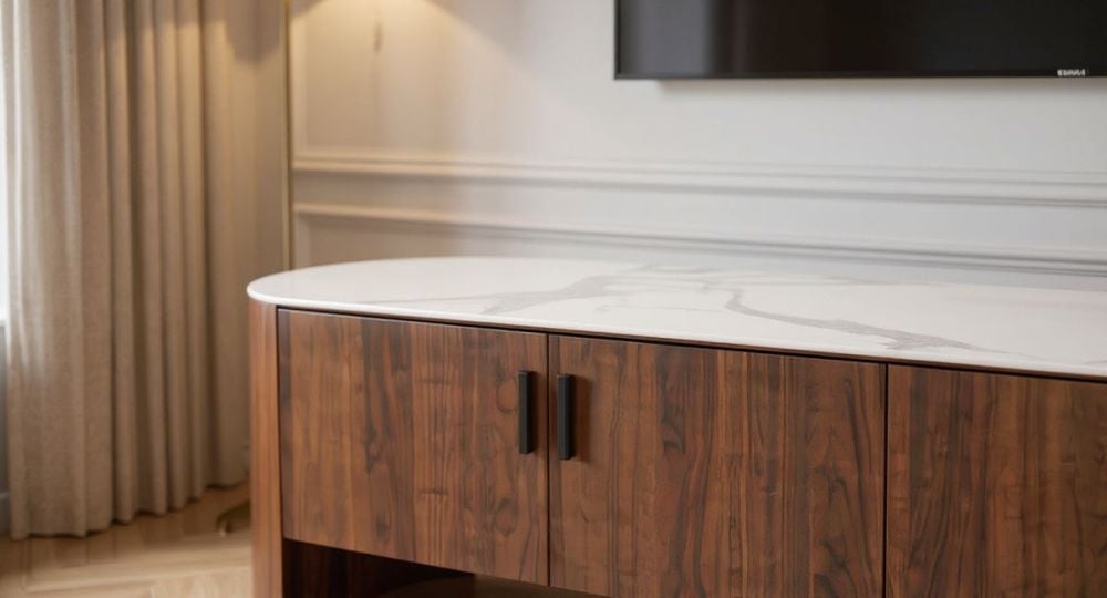 Como 4 Door Entertainment Unit - Walnut