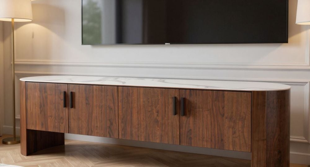 Como 4 Door Entertainment Unit - Walnut